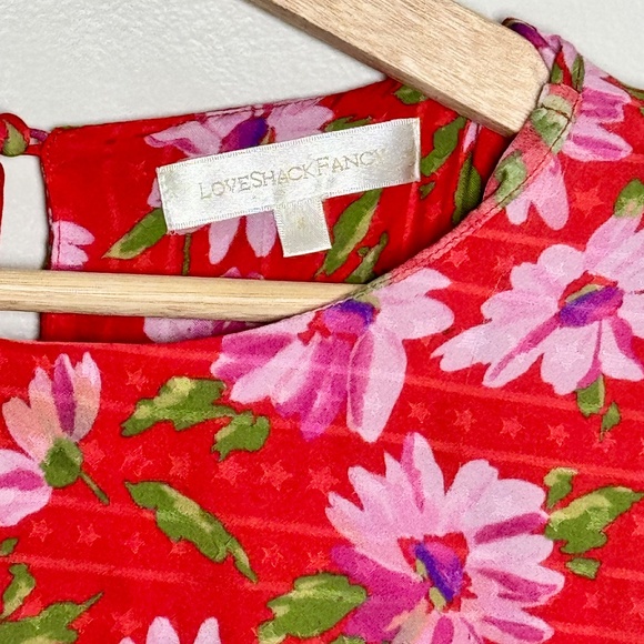 Love Shack Fancy Mambo Red Anila Mini Dress Size Small - Picture 4 of 8